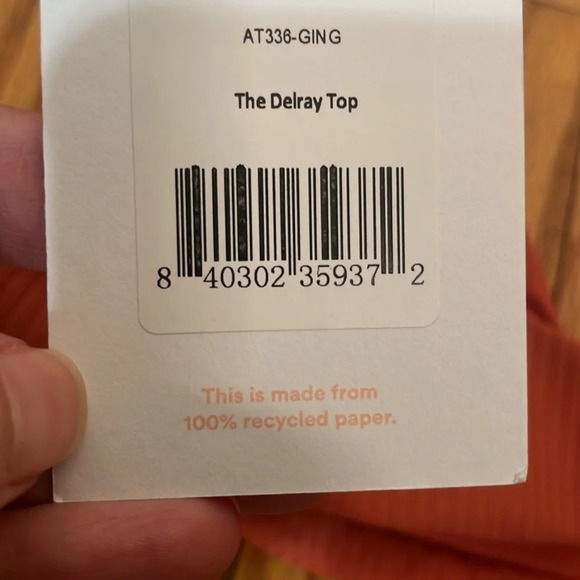 Andie The Delray Rib Bikini Top Swimsuit Ginger size XS NWT - Picture 5 of 6